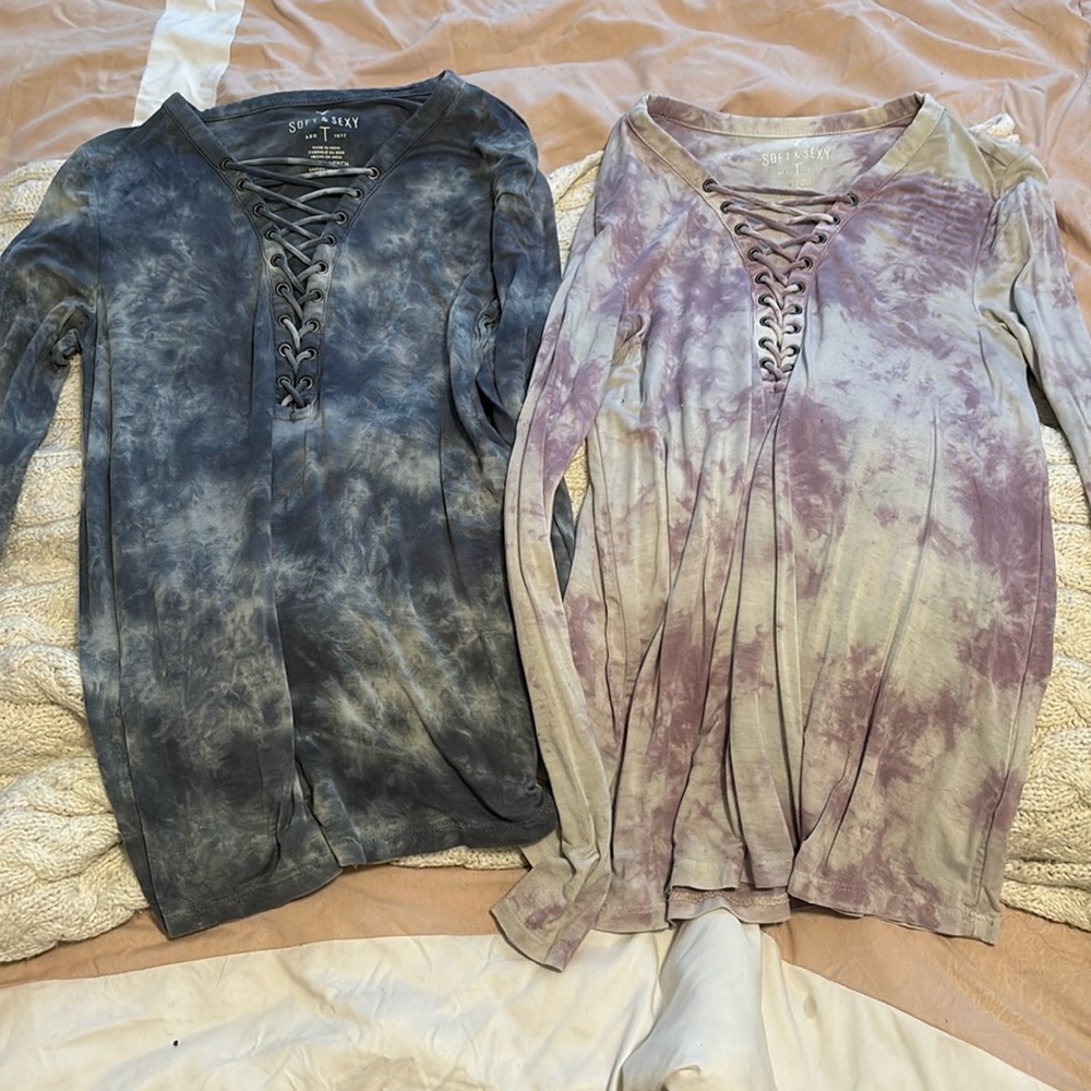 BUNDLE american eagle soft and sexy lace up long sleeves